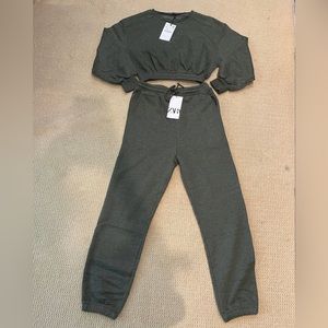 Zara long sleeve sweatsuits set aize S